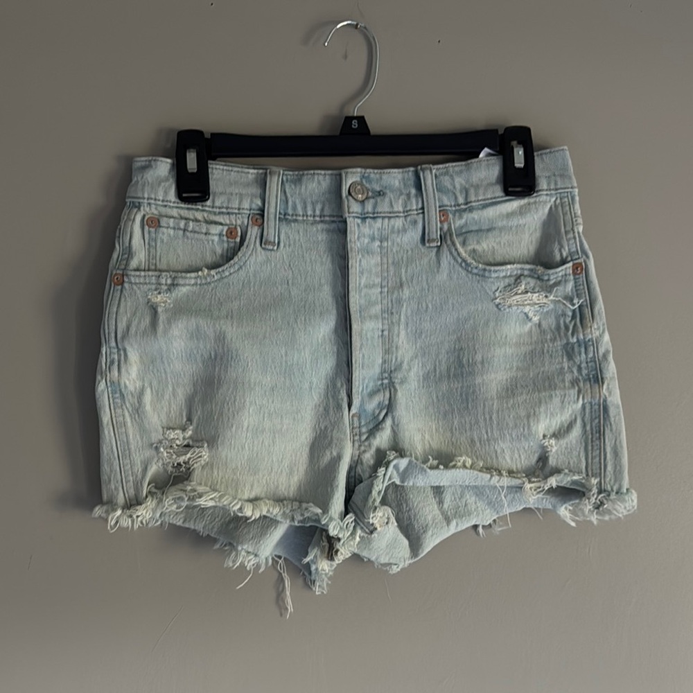 Gap Distressed Light Blue Denim Shorts